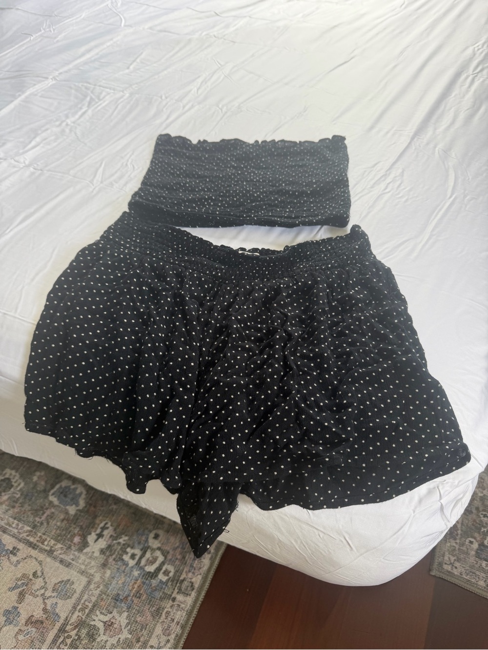 Black & White Polka Dot Two-Piece Short Set